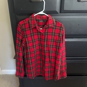 Ralph Lauren Women’s Red and Black Plaid Button Down Shirt